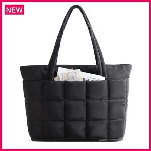 Expandable Puffer Tote Bag 22L-28L Water-Resistant Travel Gym Work